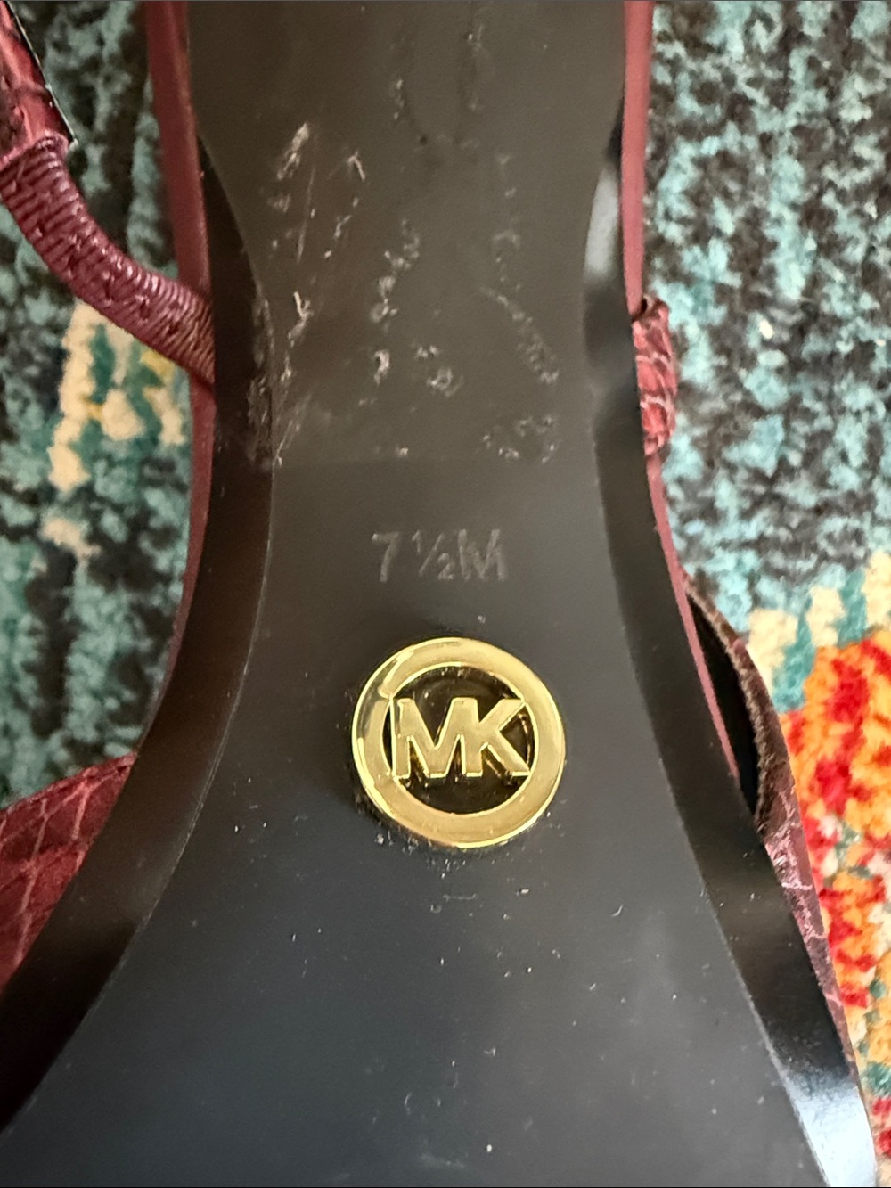 MICHAEL Michael Kors Burgundy Snake-Print Slingback Heels - Picture 7 of 7